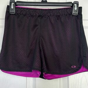 Kids Black and Pink Athletic Shorts